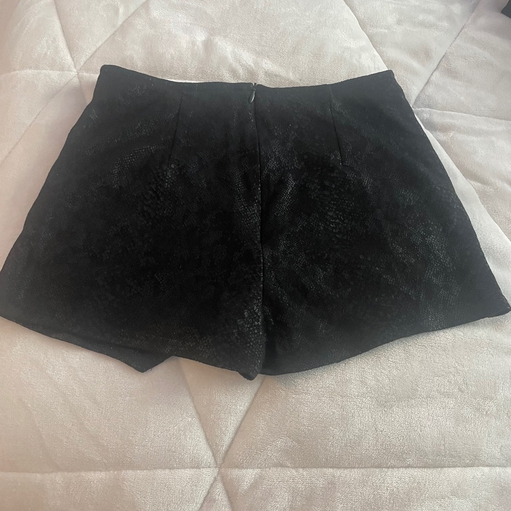 Black snake skin skort